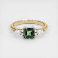 0.87 Ct. Bluish Green Sapphire Ring, 14K White & Yellow 1