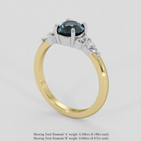 1.04 Ct. Bluish Green Sapphire Ring, 14K White & Yellow 2