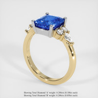 3.13 Ct. Blue Sapphire Ring, 14K White & Yellow 2