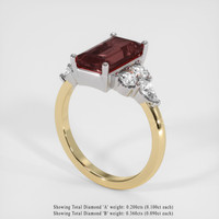 2.93 Ct. Pinkish Purple Sapphire Ring, 14K White & Yellow 2