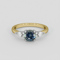 1.04 Ct. Bluish Green Sapphire Ring, 18K White & Yellow 1
