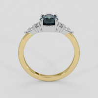 1.04 Ct. Bluish Green Sapphire Ring, 18K White & Yellow 3