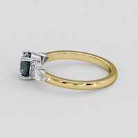 1.04 Ct. Bluish Green Sapphire Ring, 18K White & Yellow 4