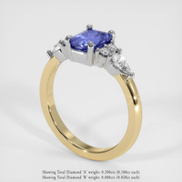 0.88 Ct. Bluish Purple Sapphire Ring, 18K White & Yellow 2