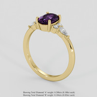 1.40 Ct. Pinkish Purple Sapphire Ring, 10K Yellow Gold 2