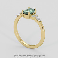 1.16 Ct. Bluish Green Sapphire Ring, 10K Yellow Gold 2