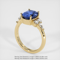 3.28 Ct. Blue Sapphire Ring, 10K Yellow Gold 2