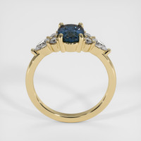 1.07 Ct. Greenish Blue Sapphire Ring, 10K Yellow Gold 3