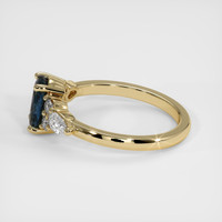 1.07 Ct. Greenish Blue Sapphire Ring, 10K Yellow Gold 4