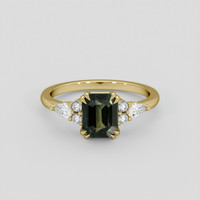1.84 Ct. Bluish Green Sapphire Ring, 10K Yellow Gold 1