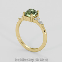 1.91 Ct. Yellowish Green Sapphire Ring, 10K Yellow Gold 2