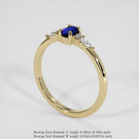 0.57 Ct. Blue Sapphire Ring, 14K Yellow Gold 2