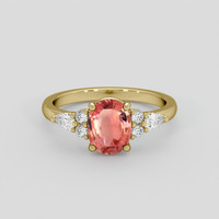 1.52 Ct. Padparadscha Sapphire Ring, 14K Yellow Gold 1