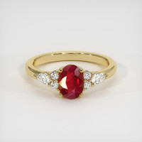 1.07 Ct. Ruby Ring, 14K Yellow Gold 1