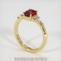 1.07 Ct. Ruby Ring, 14K Yellow Gold 2