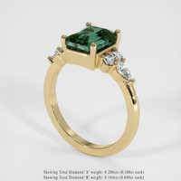 2.53 Ct. Bluish Green Sapphire Ring, 14K Yellow Gold 2