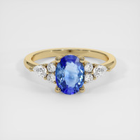 1.10 Ct. Blue Sapphire Ring, 14K Yellow Gold 1