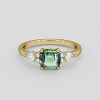 1.10 Ct. Green Sapphire Ring, 14K Yellow Gold 1