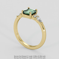1.10 Ct. Green Sapphire Ring, 14K Yellow Gold 2