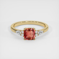 1.16 Ct. Padparadscha Sapphire Ring, 14K Yellow Gold 1