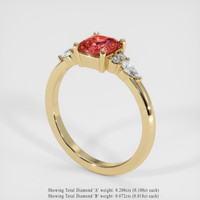 1.16 Ct. Padparadscha Sapphire Ring, 14K Yellow Gold 2