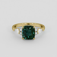 3.15 Ct. Greenish Blue Sapphire Ring, 14K Yellow Gold 1