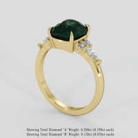 3.15 Ct. Greenish Blue Sapphire Ring, 14K Yellow Gold 2