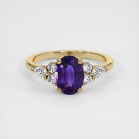 1.78 Ct. Violet Sapphire Ring, 14K Yellow Gold 1