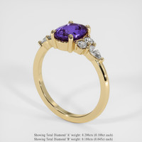 1.78 Ct. Violet Sapphire Ring, 14K Yellow Gold 2