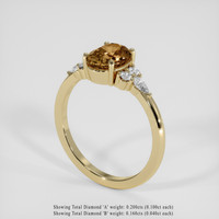 2.50 Ct. Brown Sapphire Ring, 14K Yellow Gold 2