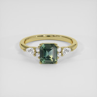 1.52 Ct. Bluish Green Sapphire Ring, 14K Yellow Gold 1
