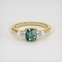 1.17 Ct. Green Sapphire Ring, 14K Yellow Gold 1