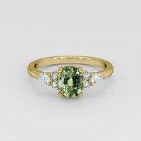 1.73 Ct. Green Sapphire Ring, 14K Yellow Gold 1