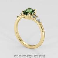 1.73 Ct. Green Sapphire Ring, 14K Yellow Gold 2