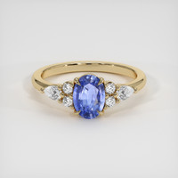 1.07 Ct. Blue Sapphire Ring, 14K Yellow Gold 1