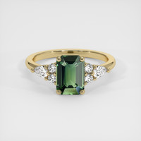 1.74 Ct. Green Sapphire Ring, 14K Yellow Gold 1