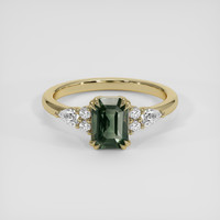 1.56 Ct. Green Sapphire Ring, 14K Yellow Gold 1