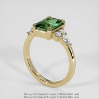 2.20 Ct. Green Sapphire Ring, 14K Yellow Gold 2