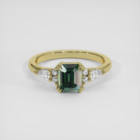 1.64 Ct. Green Sapphire Ring, 14K Yellow Gold 1