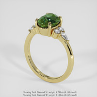 4.05 Ct. Yellowish Green Sapphire Ring, 14K Yellow Gold 2