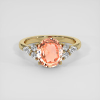 3.00 Ct. Padparadscha Sapphire Ring, 14K Yellow Gold 1