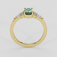 1.16 Ct. Bluish Green Sapphire Ring, 14K Yellow Gold 3