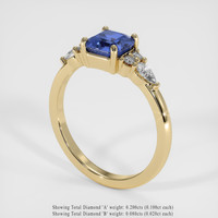 1.40 Ct. Blue Sapphire Ring, 14K Yellow Gold 2