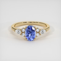 1.15 Ct. Blue Sapphire Ring, 14K Yellow Gold 1