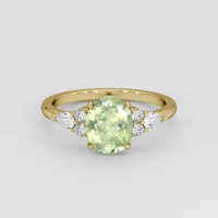1.87 Ct. Yellowish Green Sapphire Ring, 14K Yellow Gold 1