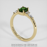 0.89 Ct. Green Sapphire Ring, 14K Yellow Gold 2