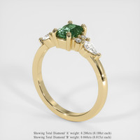 0.75 Ct. Green Sapphire Ring, 14K Yellow Gold 2