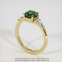 1.66 Ct. Green Sapphire Ring, 14K Yellow Gold 2