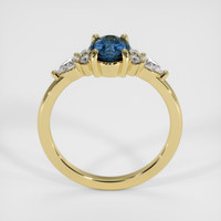 0.89 Ct. Greenish Blue Sapphire Ring, 14K Yellow Gold 3