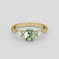 0.93 Ct. Green Sapphire Ring, 14K Yellow Gold 1